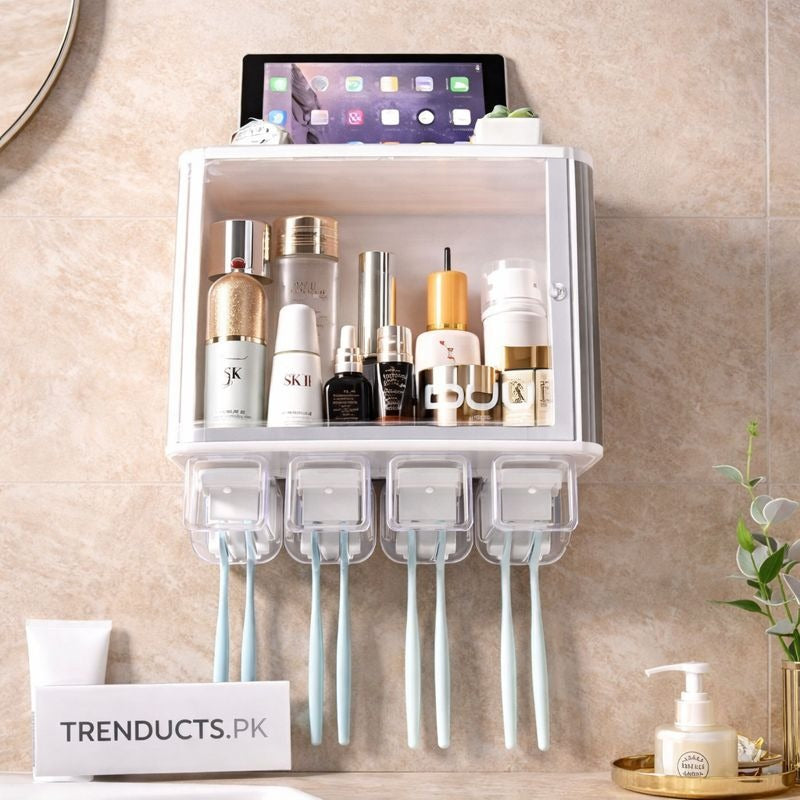 Premium Wall Mounted Bathroom Cabinet with Toothbrush Holder GH