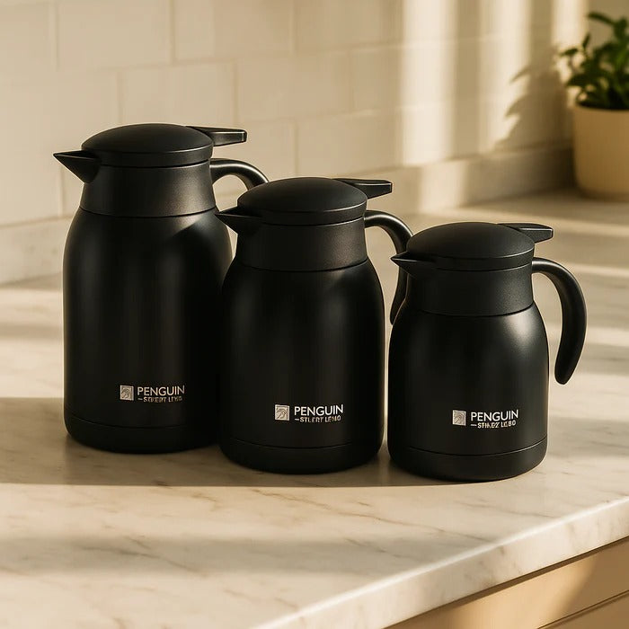 Penguin Stainless Steel Thermal Coffee Pot – Insulated Vacuum Flask