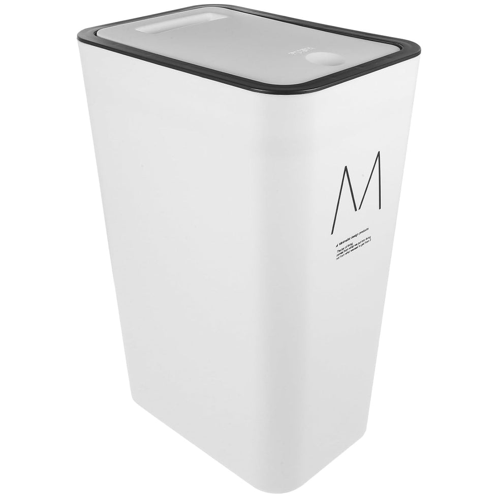 Ultra-Slim Plastic Rubbish Bin – Space-Saving Waste Basket with Secure Click