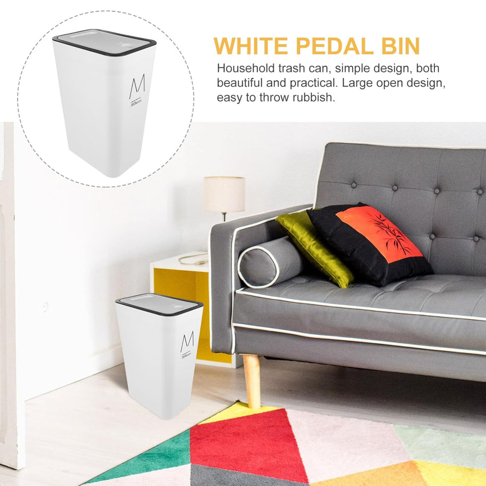 Ultra-Slim Plastic Rubbish Bin – Space-Saving Waste Basket with Secure Click GH