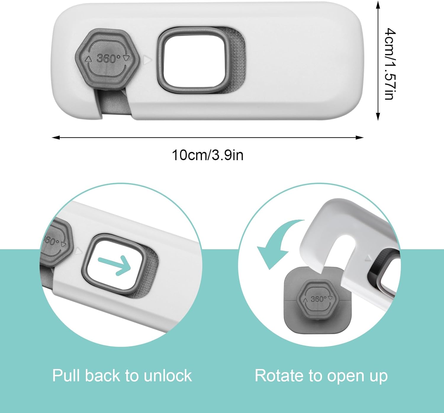 360° Rotatable Child Safety Locks for Fridge & Cabinets GH