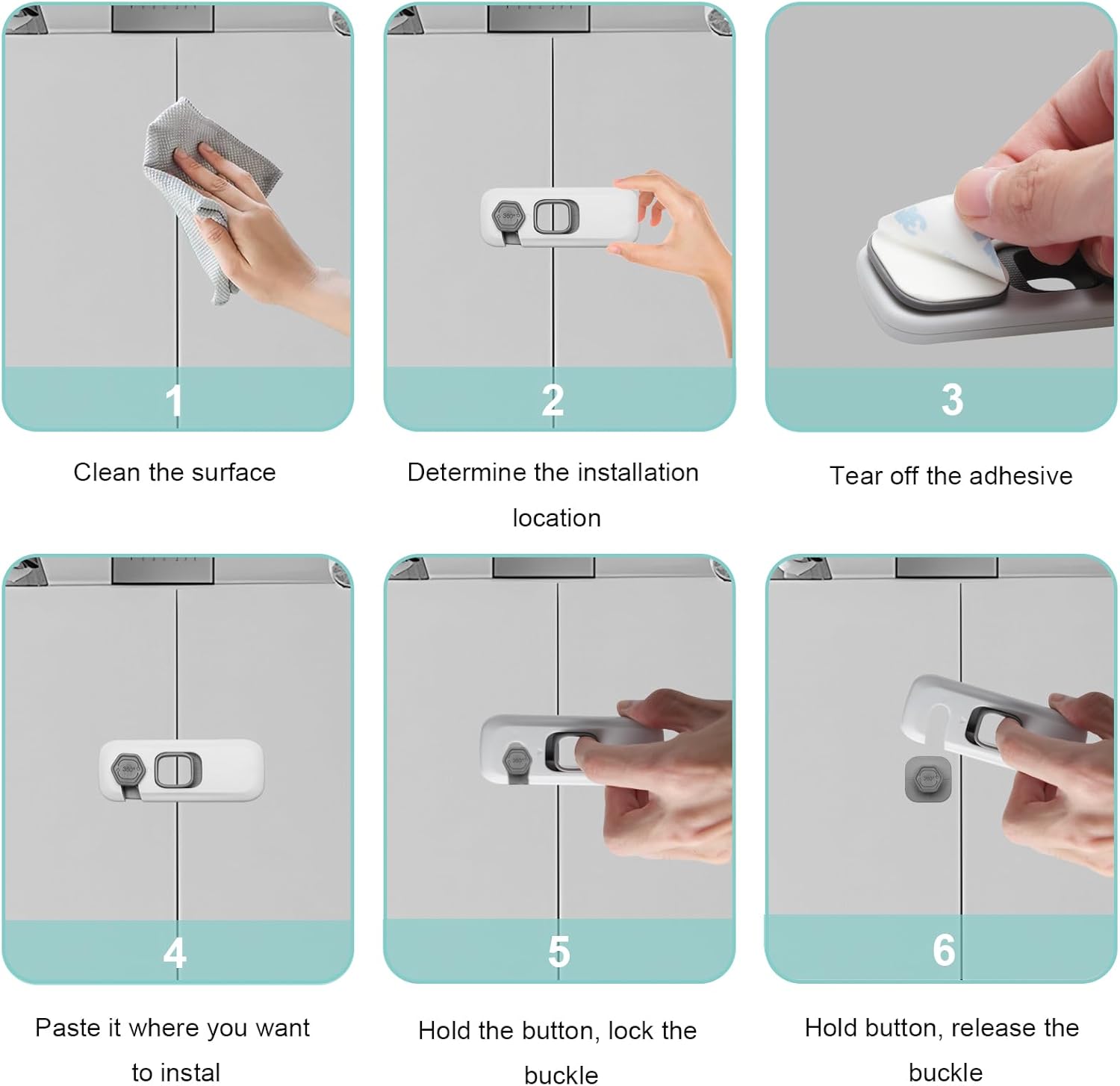 360° Rotatable Child Safety Locks for Fridge & Cabinets GH