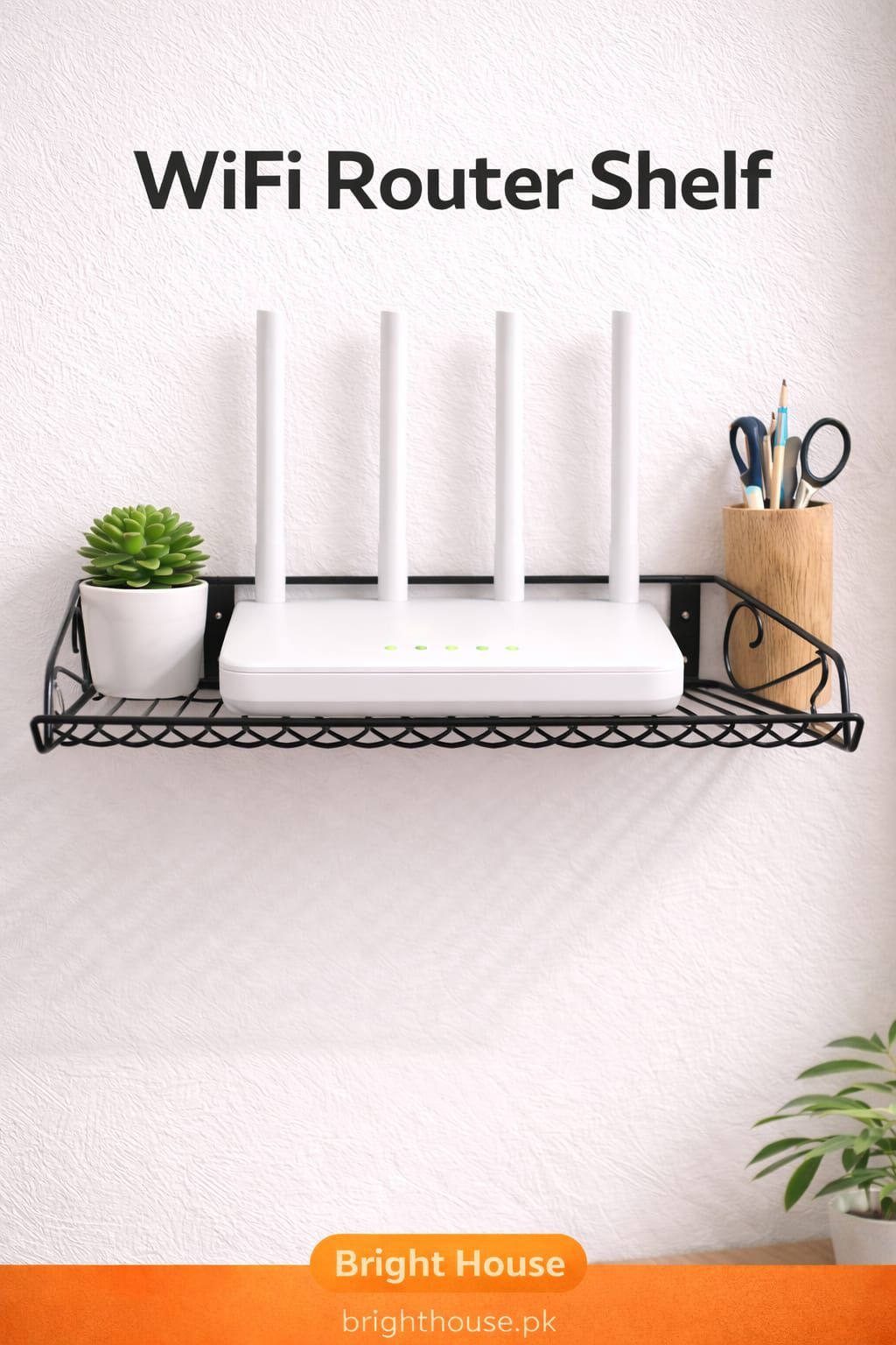 Metal WiFi Router Wall Shelf – Space-Saving Mount