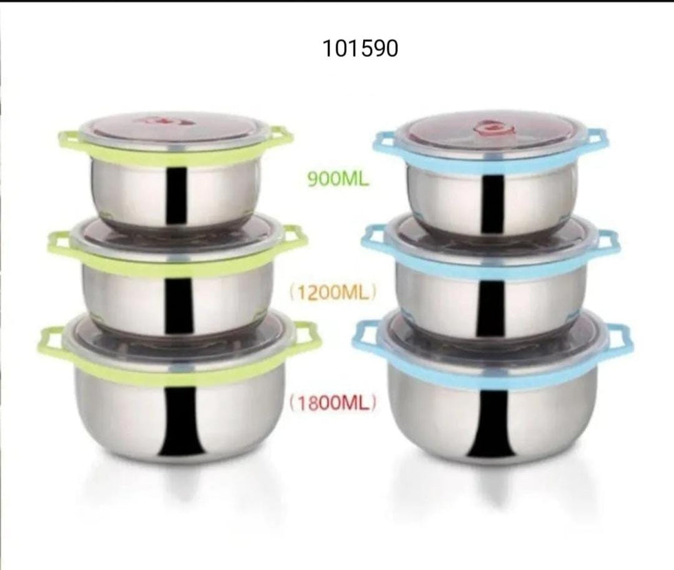 Premium 3-Piece Stainless Steel Container Set with Airtight Lids