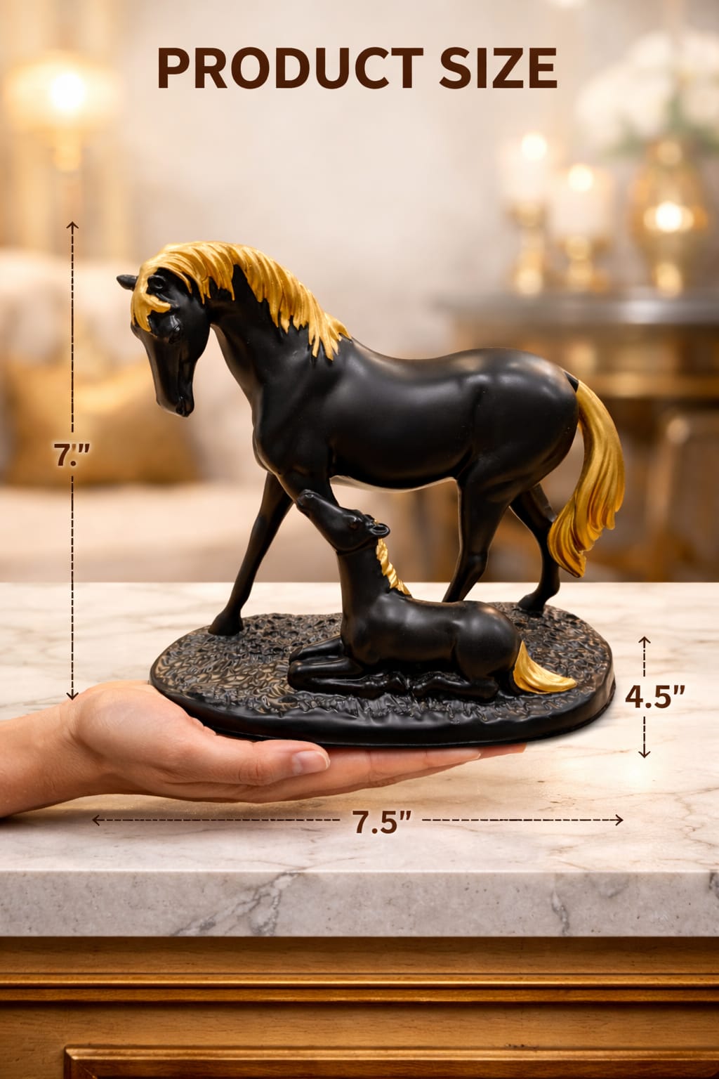 Golden Horse Bond Elite Equestrian Figurine