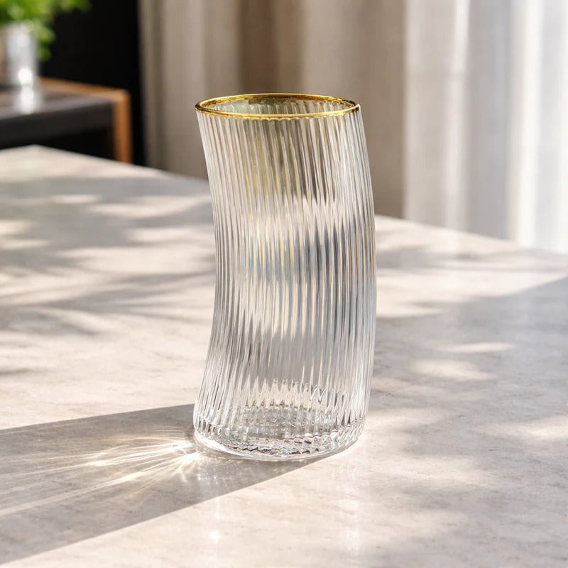 Crystal Cocktail Curve Glasses – Large Premium Set of 6