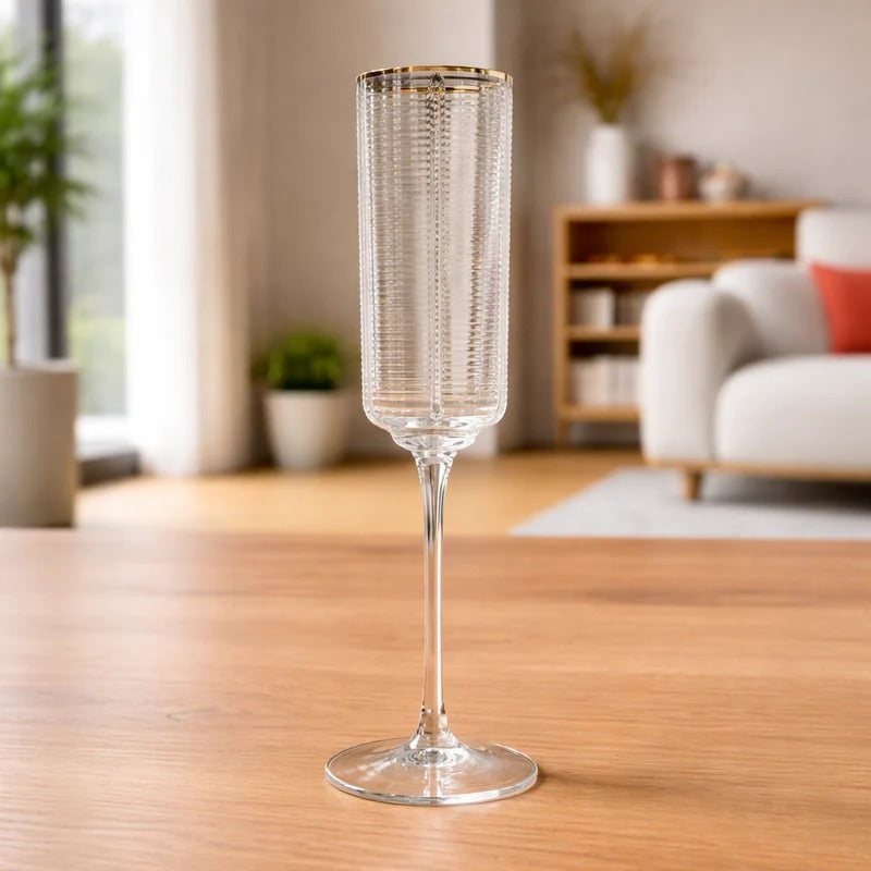 Crystal Champagne Flutes – Classic Set of 6