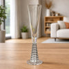 Screw Champagne Flutes – Silver Textured Set of 6