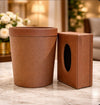 Premium Leatherette Tissue Dispenser With Dustbin