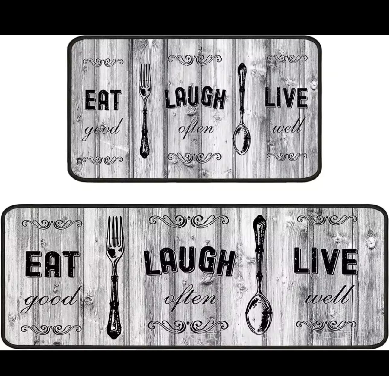 2pc Kitchen Runner Mat Set – Non-Slip Decor