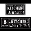2pc Chalkboard Style Kitchen Runner – Non-Slip Mats