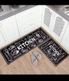 2pc Modern Kitchen Runner Set – Anti-Slip Floor Mats