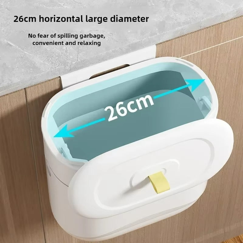 Wall-Mounted Swing-Top Waste Bin – Waterproof Space-Saver