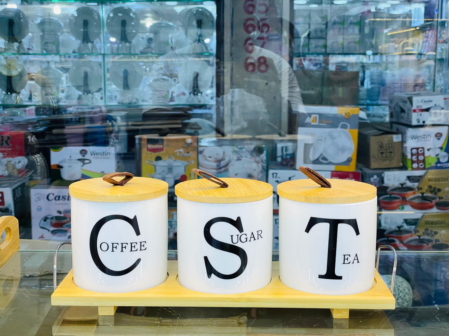 Modern Ceramic Canister Set – Tea, Coffee & Sugar Storage