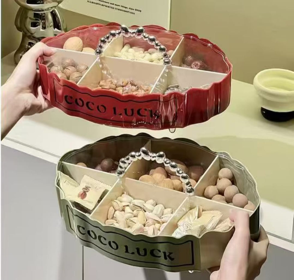Multi-Compartment Nut & Snack Storage Box – Airtight Serving Tray