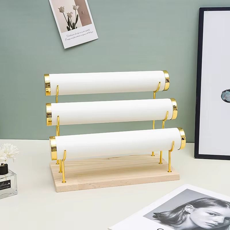 Premium Velvet Jewelry & Watch Display Stand – Tiered Bracelet Organizer (Random Color)