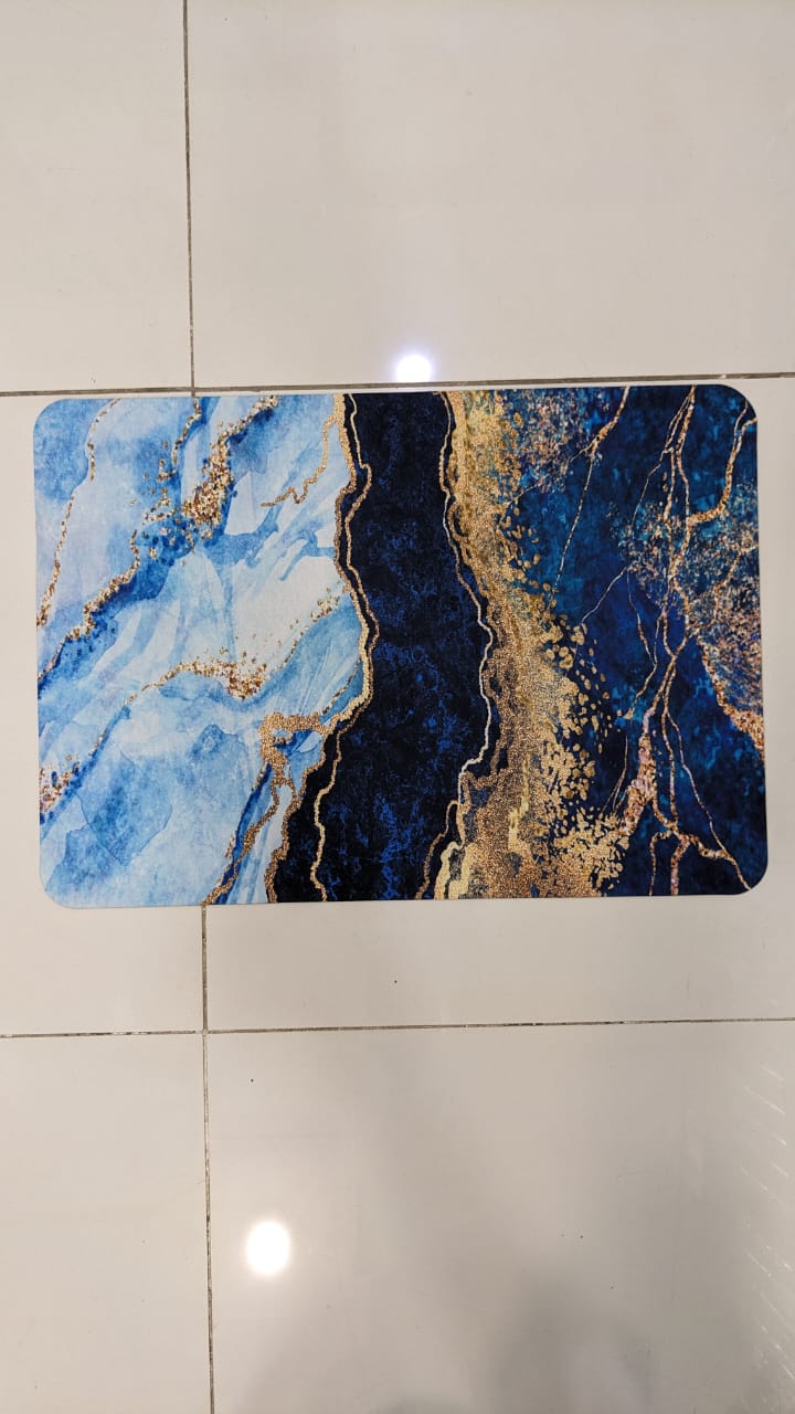 Modern Square-Edge Quick-Dry Bathroom Mat – Super Absorbent Anti-Slip Floor Rug