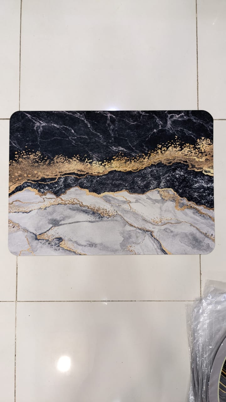Modern Square-Edge Quick-Dry Bathroom Mat – Super Absorbent Anti-Slip Floor Rug