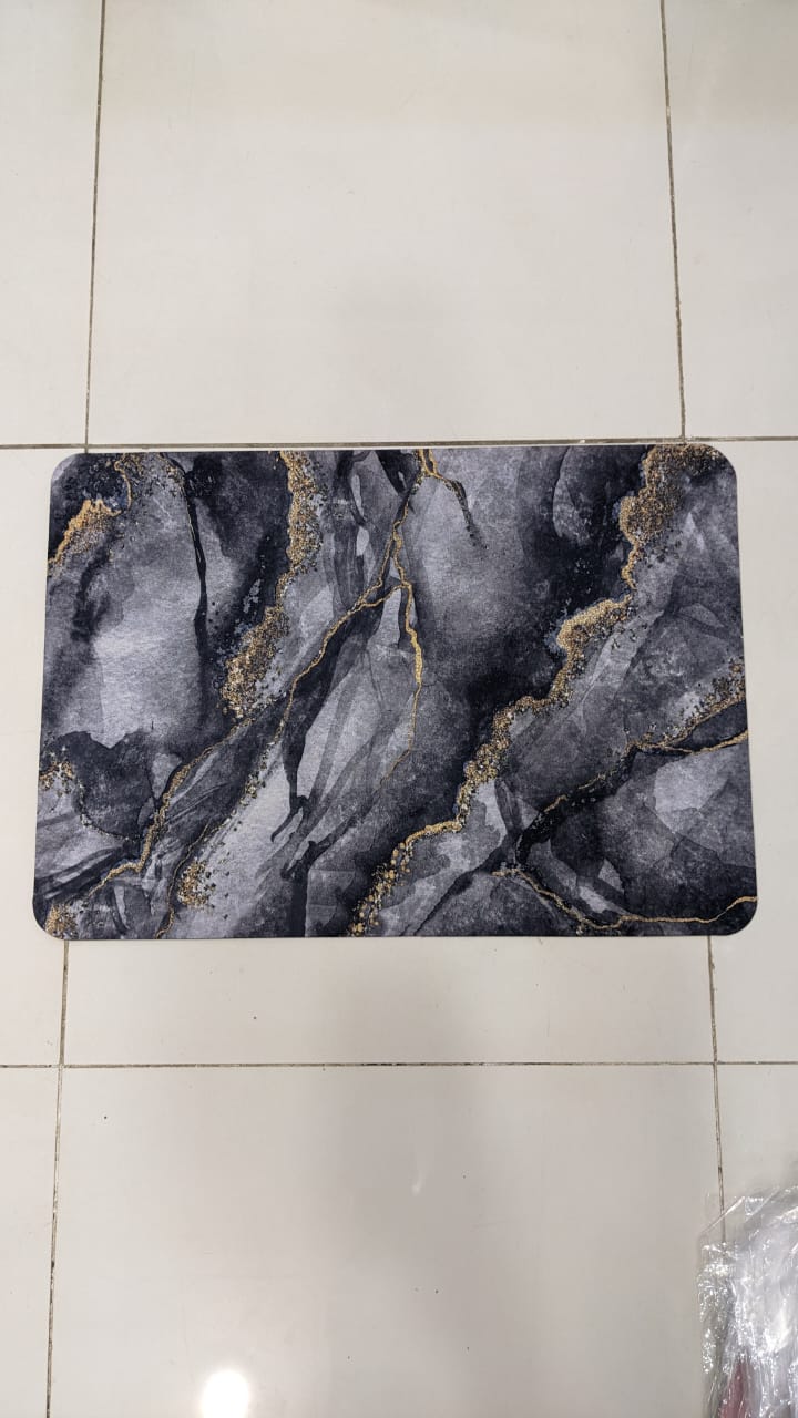 Modern Square-Edge Quick-Dry Bathroom Mat – Super Absorbent Anti-Slip Floor Rug
