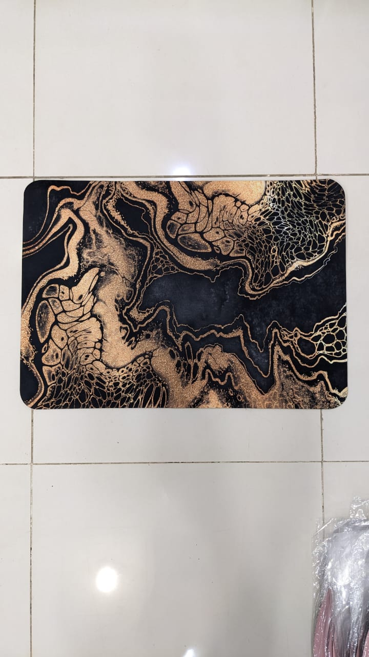 Modern Square-Edge Quick-Dry Bathroom Mat – Super Absorbent Anti-Slip Floor Rug