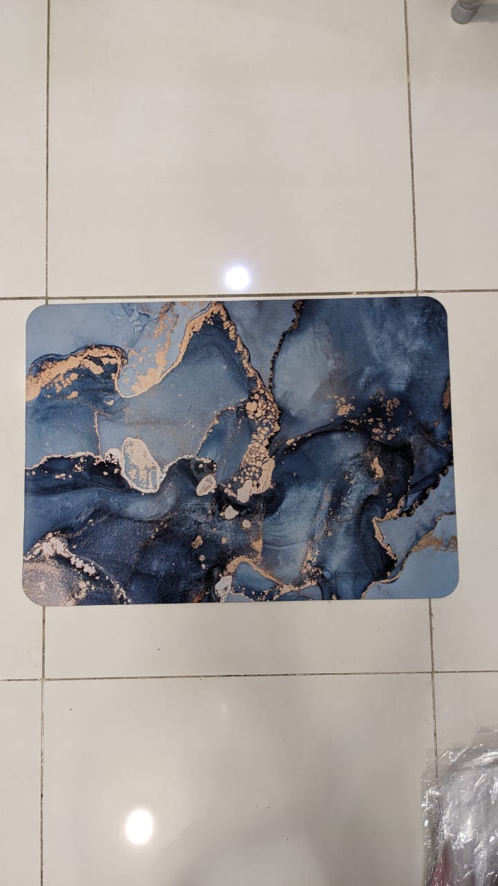 Modern Square-Edge Quick-Dry Bathroom Mat – Super Absorbent Anti-Slip Floor Rug