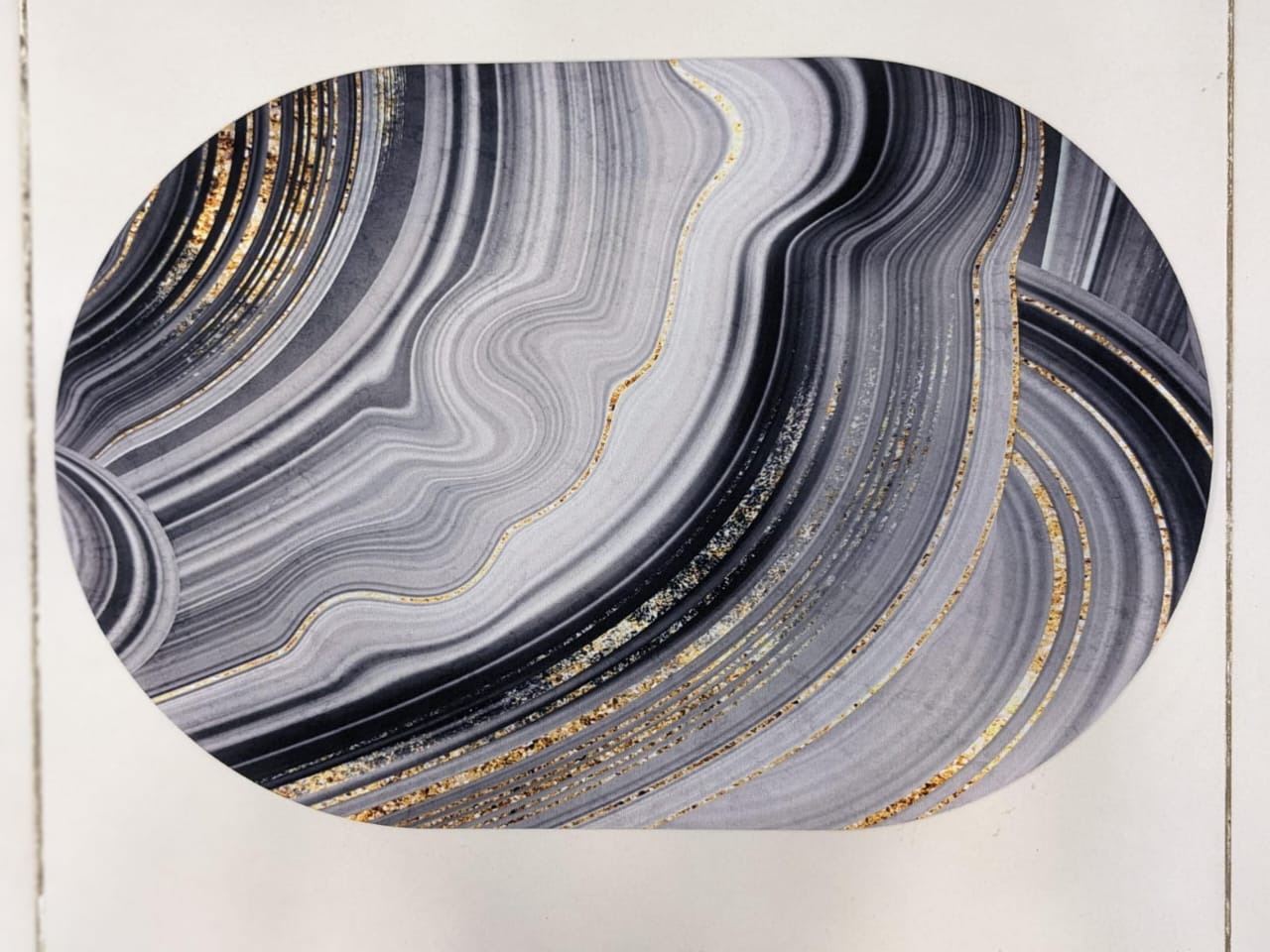 Luxury Oval Marble Pattern Bathroom Mat – Quick-Dry Super Absorbent Anti-Slip Rug