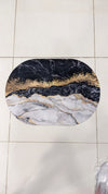 Luxury Oval Marble Pattern Bathroom Mat – Quick-Dry Super Absorbent Anti-Slip Rug