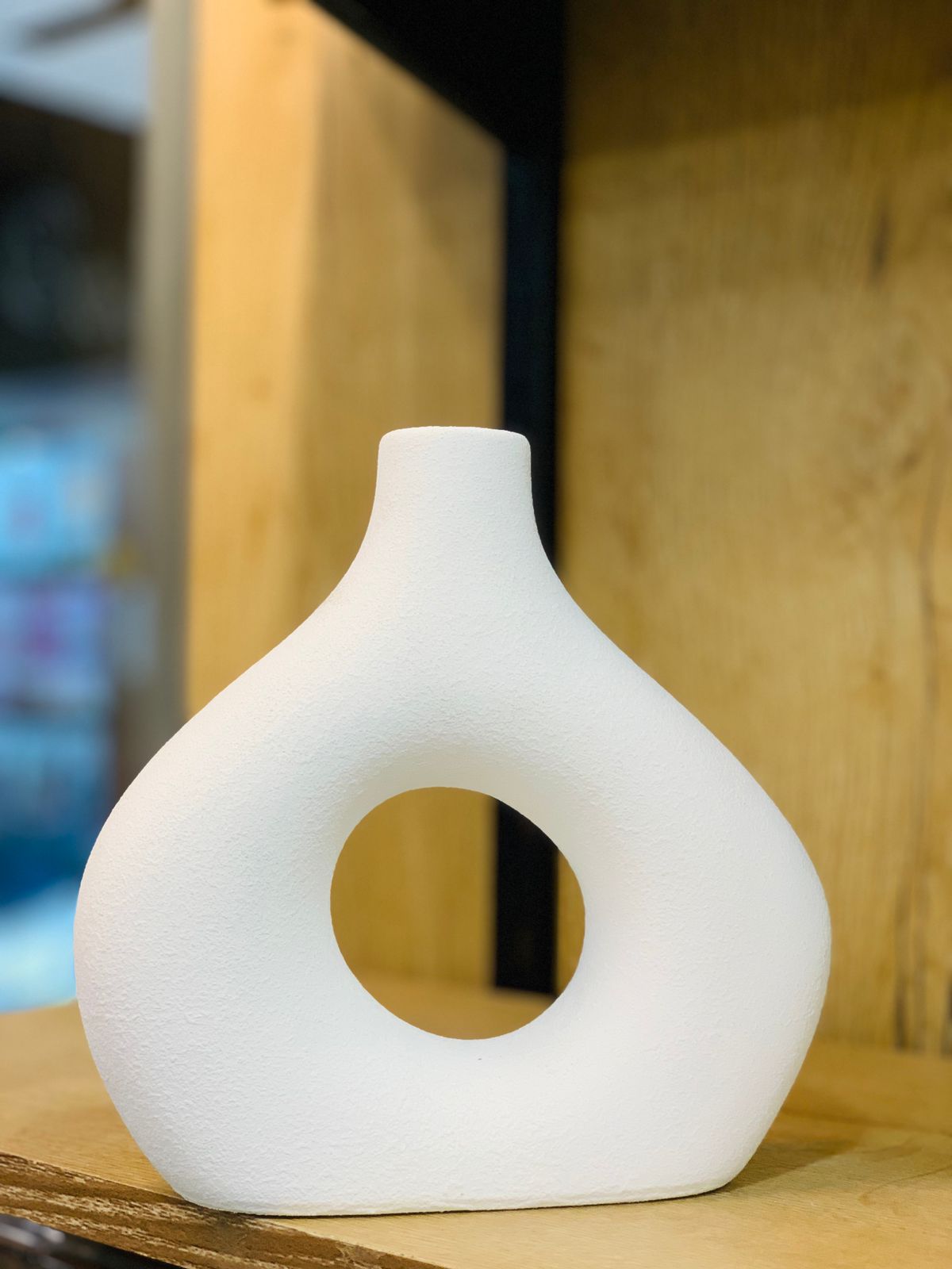 Modern Hollow White Ceramic Vase – Abstract Decor Accent