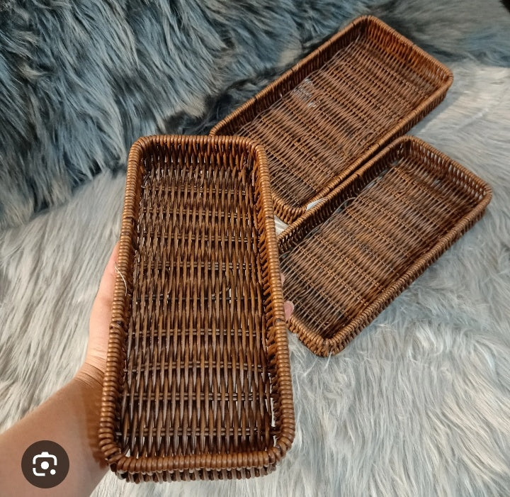 Artisan Rectangle – Luxury Faux Rattan Organizer