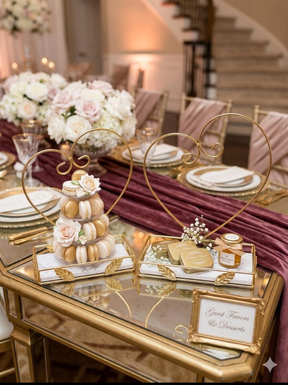 Luxury Heart-Frame Marble Decor Tray