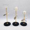 Blooming Crystal Candle Stand – 3 Piece Luxury Set