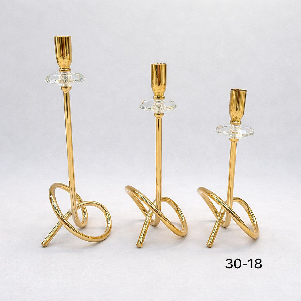 Modern Infinity Loop Metal Candle Stand – 3 Piece Luxury Set