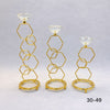Geometric Hexagon Crystal Candle Stand – 3 Piece Luxury Set