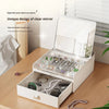 Premium Drawer-Linked Jewelry & Cosmetic Organizer with Integrated Mirror