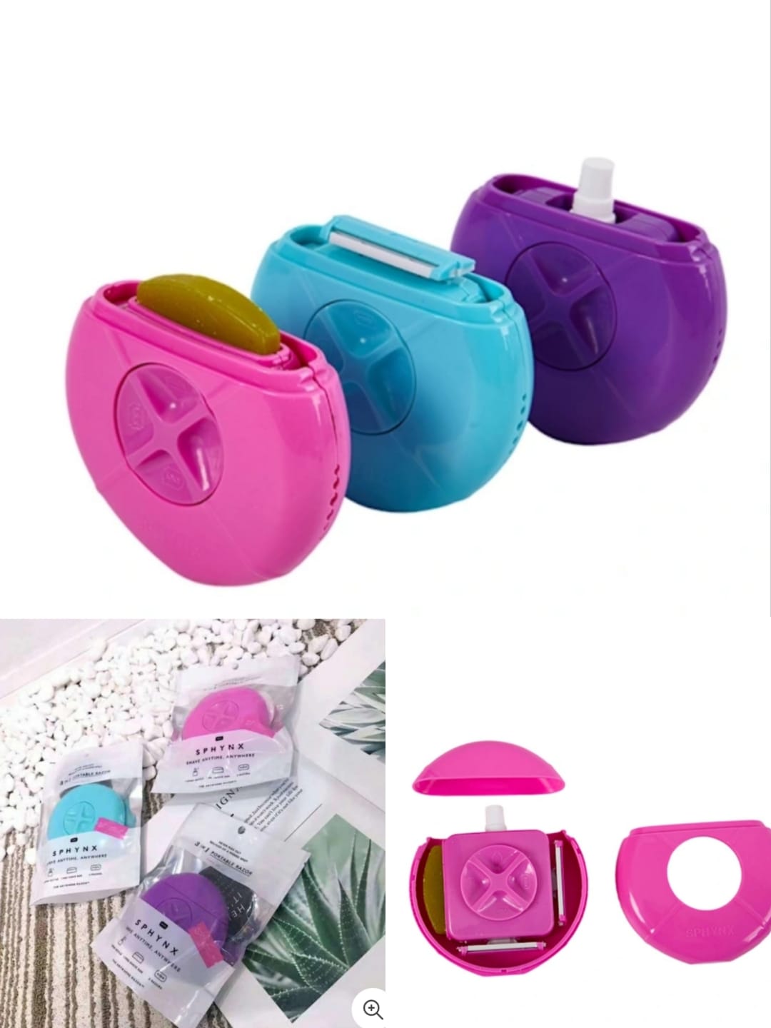 3-in-1 Portable Women's Body Hair Trimmer & Manual Epilator Set
