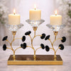 3-Piece Elegant Hammered Metal & Gold Votive Candle Stand Set