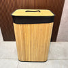 Bamboo Laundry Basket – Foldable Heavy-Duty Clothes Hamper with Lid & Removable Washable Liner