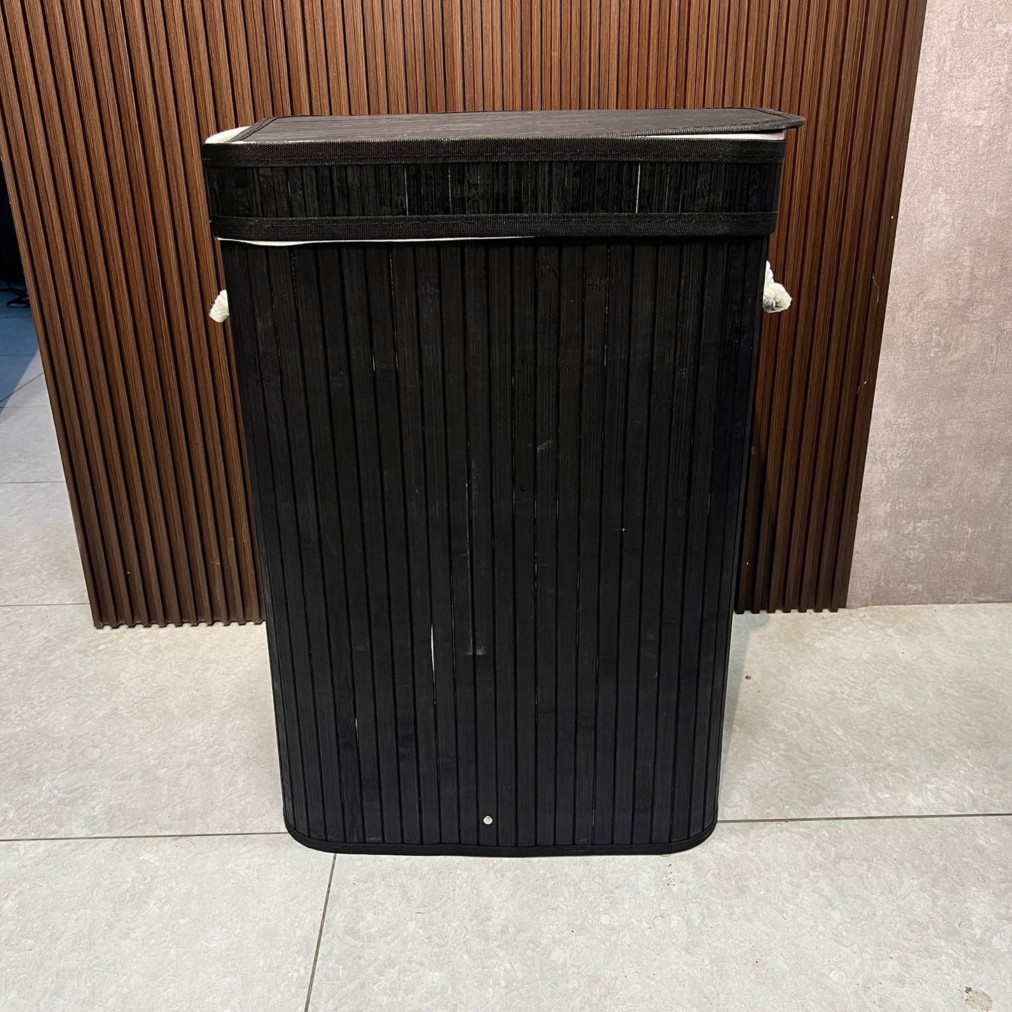 Bamboo Laundry Basket – Foldable Heavy-Duty Clothes Hamper with Lid & Removable Washable Liner