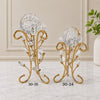 Metal Crystal Ball Decor – Elegant Gold Display Stand with Crystal Accents for Home & Office