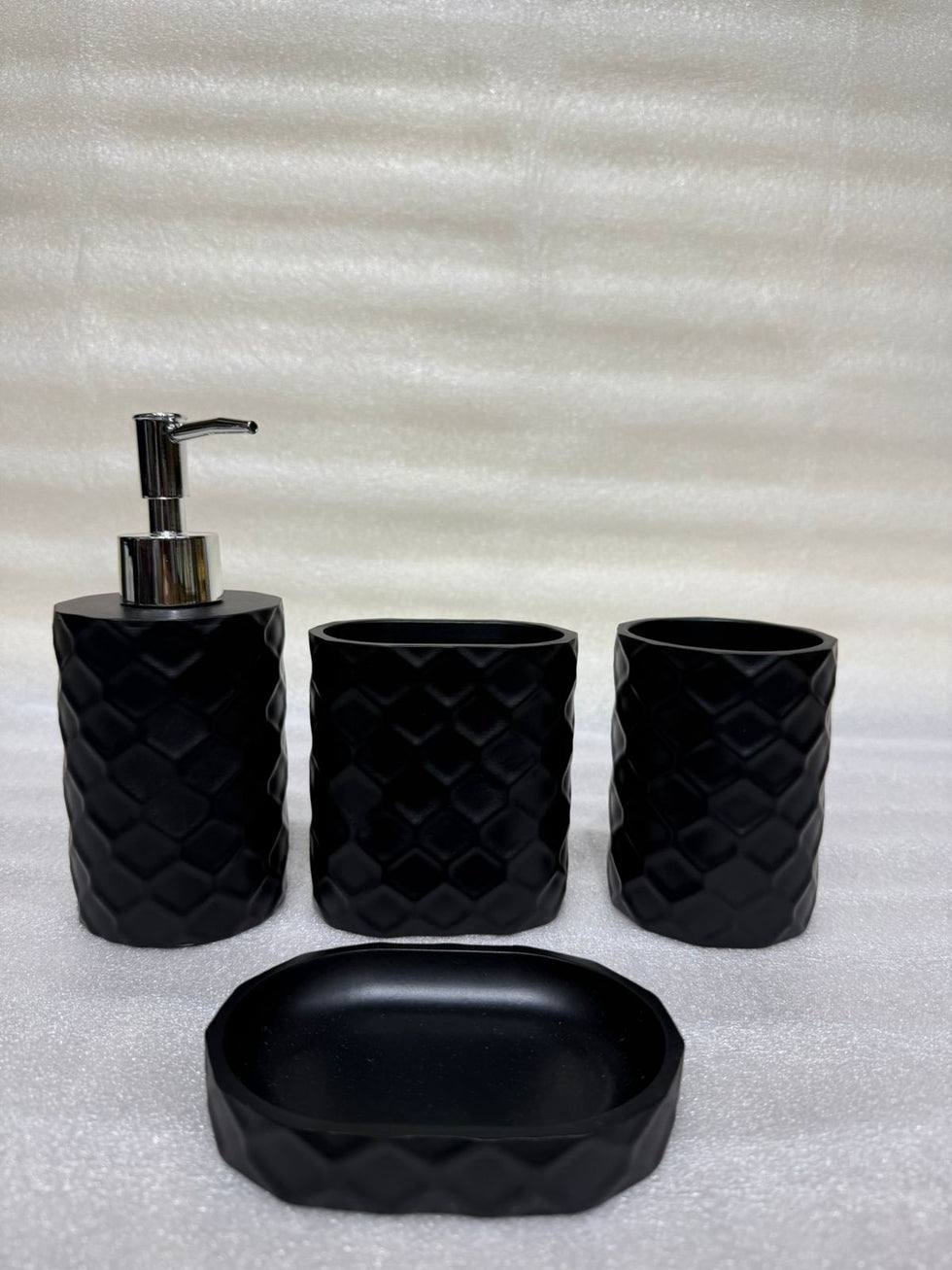 The Sphere-Stone 4-Piece Premium Resin Bathroom Set