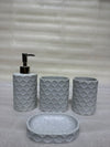The Geometric Stone 4-Piece Resin Bathroom Accessory Set