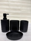 The Onyx-Grid 4-Piece Premium Resin Bathroom Accessory Set