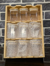 Bamboo 9-Grid Spice Rack with Airtight Glass Jars