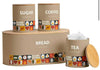 "Food & Passion" 4-Piece Kitchen Canister & Bread Box Set
