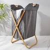 Bamboo X-Frame Folding Laundry Basket