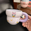 Disney Mickey & Friends Bubble Pastel Ceramic Mug – Donald Duck 3D Sculpted Handle Coffee Cup