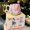 Disney Mickey & Friends Large Ceramic Mug – 450ml Daisy Duck Tea Cup with Matching Stirring Spoon Set