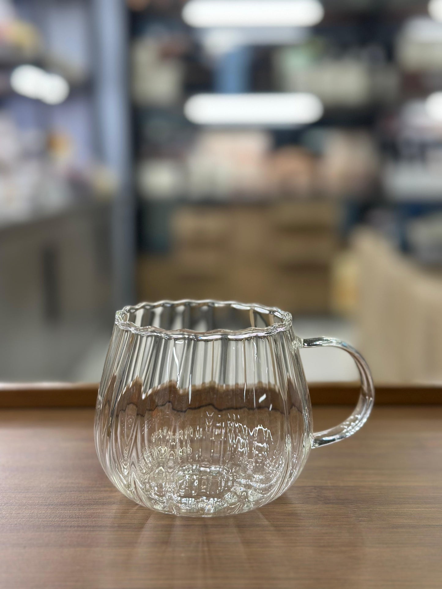 Artisanal "Watermelon" Ribbed Borosilicate Glass Mug