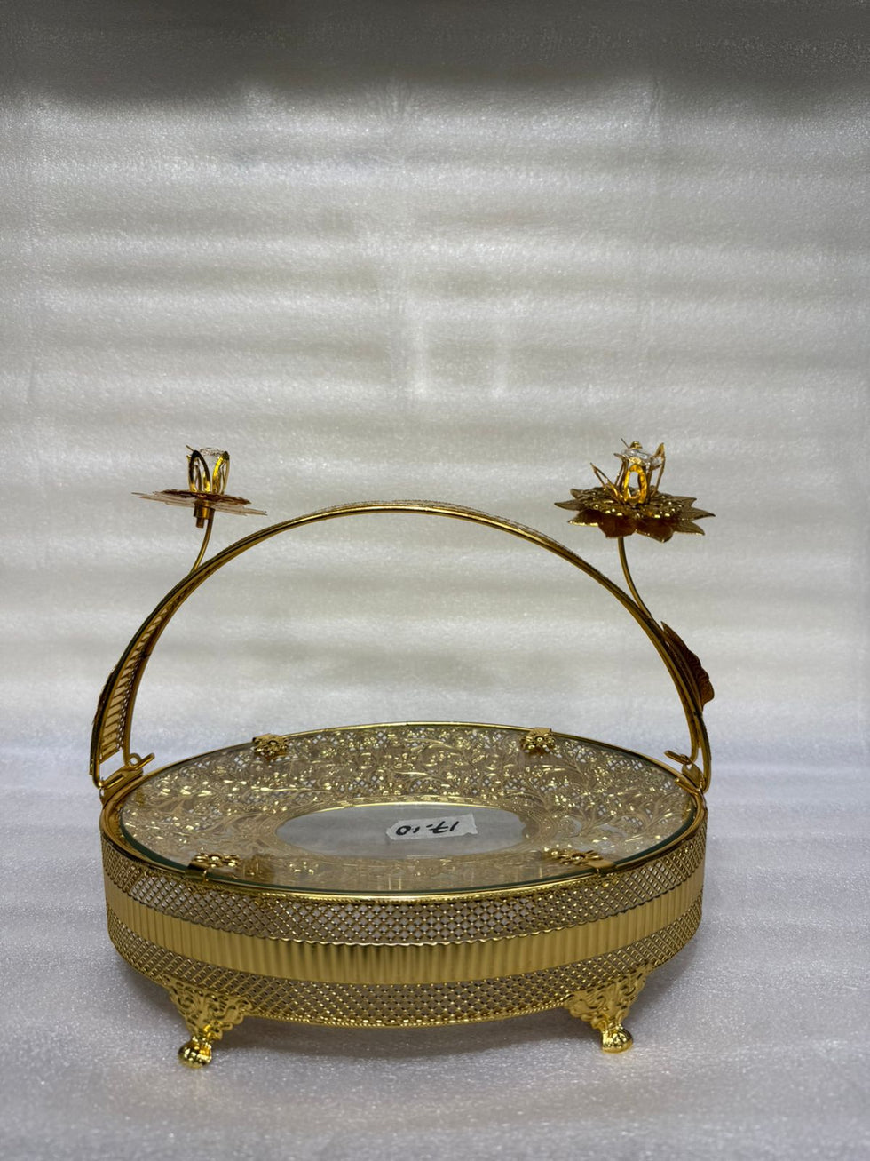 Royal Floral Golden Filigree Serving Platter