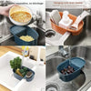 Saddle-Style Double Sink Drain & Storage Basket